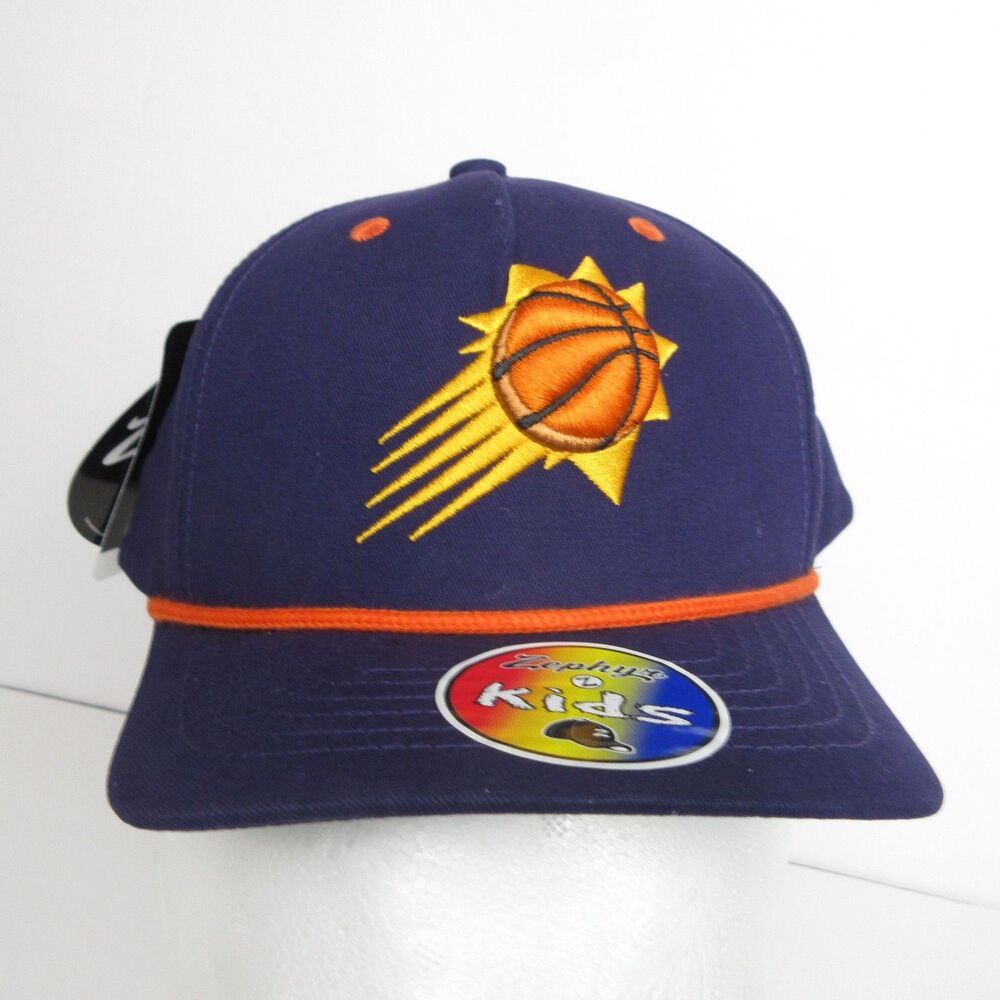 NEW Phoenix Suns Cap Hat Kids Snapback‎ Adjustable Purple Orange Rope Zephyr